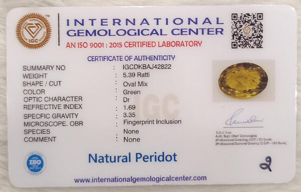 Natural Peridot | A Gem of Radiance and Positive Energy Summary No IGCDKBAJ42822 image 2