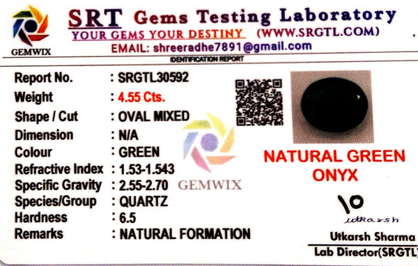 Natural Green Onex | Oval Mixed | SRT Certified No : SRGTL30592 image 2