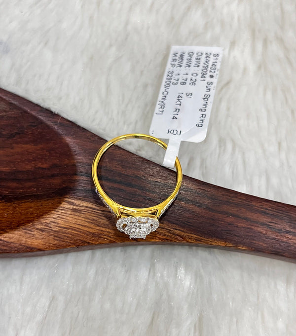 Kisna 14K Gold Natural Diamond Ring – 0.26 Ct of Elegance image 2