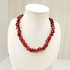 Natural red coral square bead single line necklace (010) – Tushar Gems