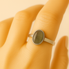 Natural Cat’s Eye Ring | Greenish Yellow Lehsunia | Certified Gemstone in Sterling Silver image 1