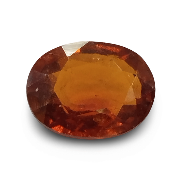 Natural brownish orange Hessonite (Gomed) oval mixed cut loose gemstone, certified IGCDKBAJ42784