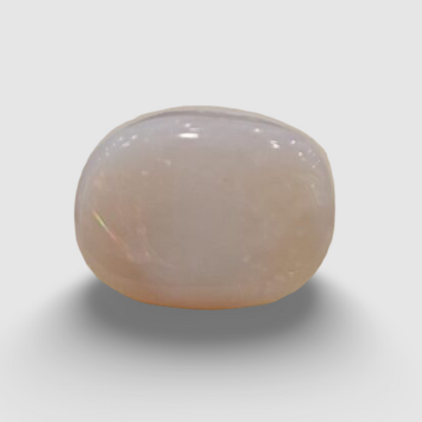 Natural White Opal 11.00 ratti oval cabochon loose gemstone, IGC certified IGCDKBAJ42937