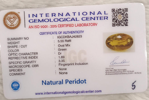 Natural Peridot | A Gem of Radiance and Positive Energy Summary No IGCDKBAJ42823 image 2