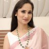 Natural pearl and semi emerald bead necklace (G.STB02) – Tushar Gems