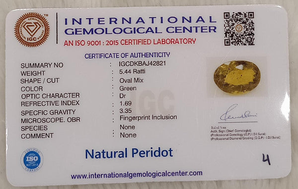 Natural Peridot | A Gem of Radiance and Positive Energy Summary No IGCDKBAJ42821 image 2