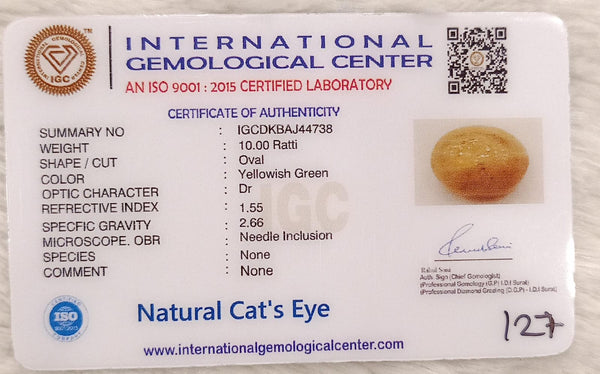 Natural Cat’s Eye: The Stone of Ketu for Protection and Spiritual Growth Summary No IGCDKBAJ44738 image 2