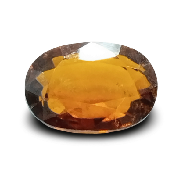Natural brownish orange Hessonite (Gomed) oval mixed cut loose gemstone, certified IGCDKBAJ42705