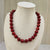 Natural red coral single line round bead necklace – Tushar Gems