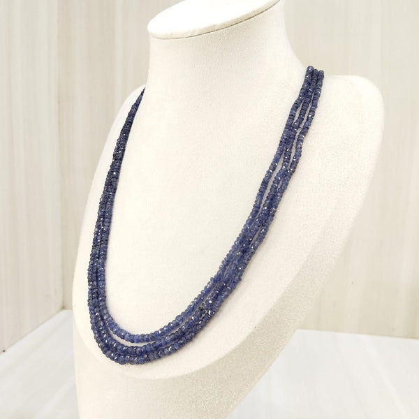 Natural Three Line Blue Sapphire Necklace: A Timeless Masterpiece of Elegance image 2