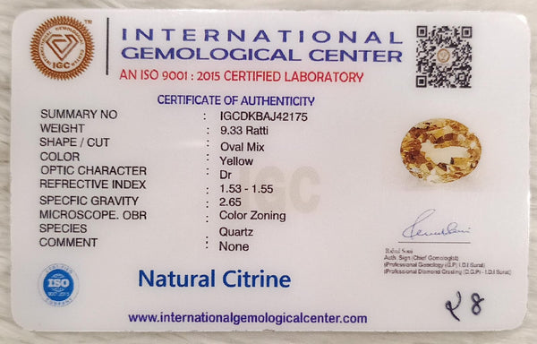 Natural Citrine: The Stone of Abundance and Optimism Summary No IGCDKBAJ42175 image 2