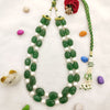 Natural Emerald-Pearl Double Line Necklace: A Masterpiece of Elegance - G.STB0733 image 1