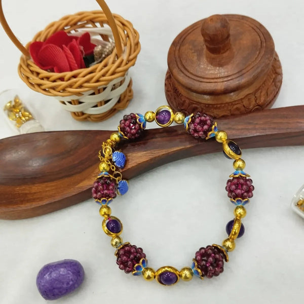 Brown PremiumGrape Garnet Protection Strength wearer from Negativity Bracelet for Men & women image 2