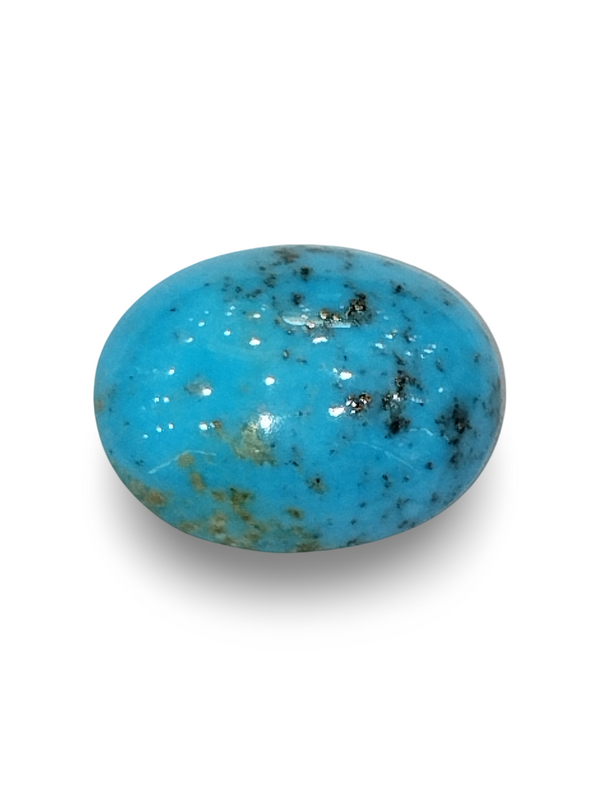 Natural Turquoise | Oval Cabochon | Sea Blue | Matrix Background | Certified Certificate No.: IGCDKBAJ44721 image 1