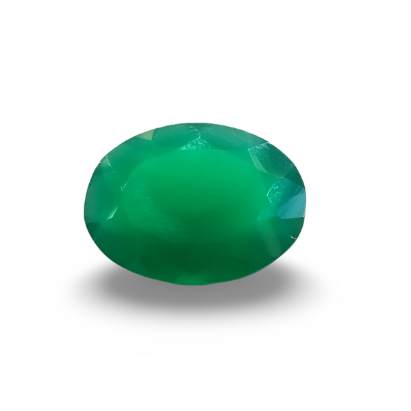 Natural Green Onyx oval mixed cut loose gemstone, SRT certified SRGTL30614