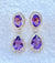 Luxurious Heavy Amethyst Earrings with Natural Diamonds in 14K Gold image 0