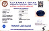 Natural Lapis Lazuli |Govt. Lab Certified | Oval Cabochon | Deep Blue with Pyrite Certificate No.: IGCDKBAJ42516 image 2
