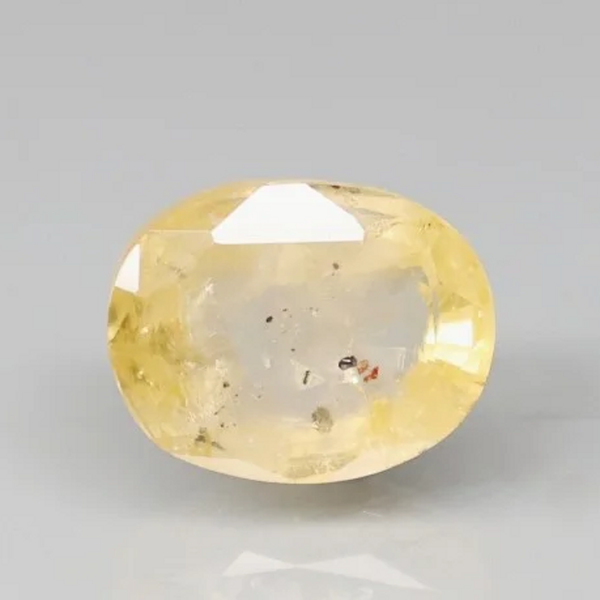 Natural untreated Yellow Sapphire (Pukhraj) oval mixed cut loose gemstone, report no. 9053D36831