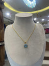 Trillion-Cut Blue Topaz Pendant in 14K Gold image 1