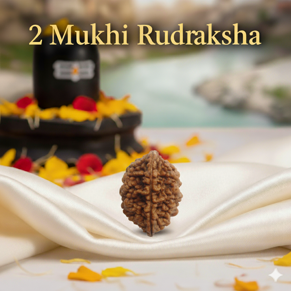 2 Mukhi Natural Rudraksha Premium – Certified Original Bead image 0