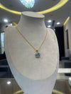 Trillion-Cut Blue Topaz Pendant in 14K Gold image 2