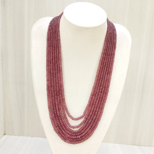 Natural ruby seven line beaded necklace – Tushar Gems