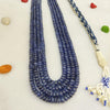 Natural blue sapphire four line bead necklace – Tushar Gems