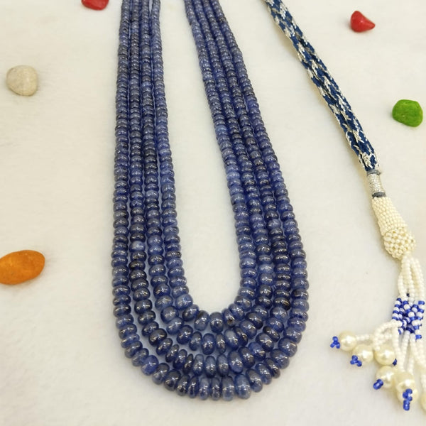 Natural Four Line Blue Sapphire Necklace: Elegance Meets Timeless Beauty image 0