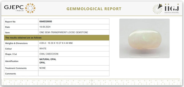 Natural Fire Opal 5.42 Ratti | Govt. Lab Certified | Untreated Oval Cabochon Gemstone 6846D26685 image 1