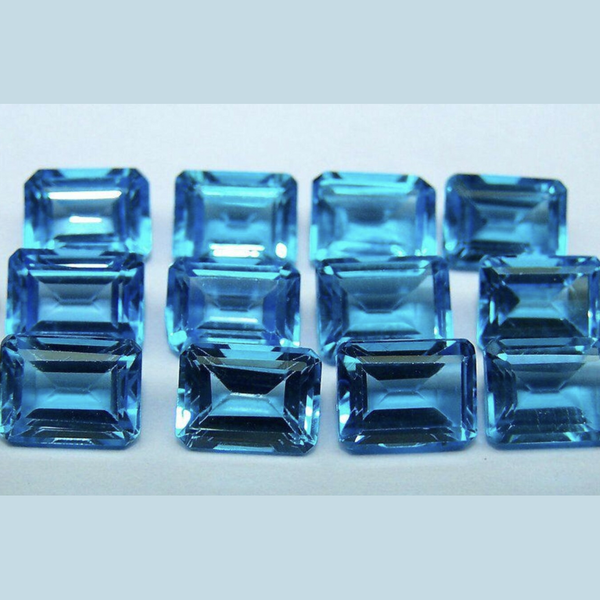 Natural Swiss Blue Topaz rectangle cut loose gemstone – Tushar Gems