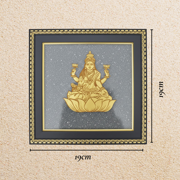 Maa Laxmi Ji on Raw Pyrite Frame