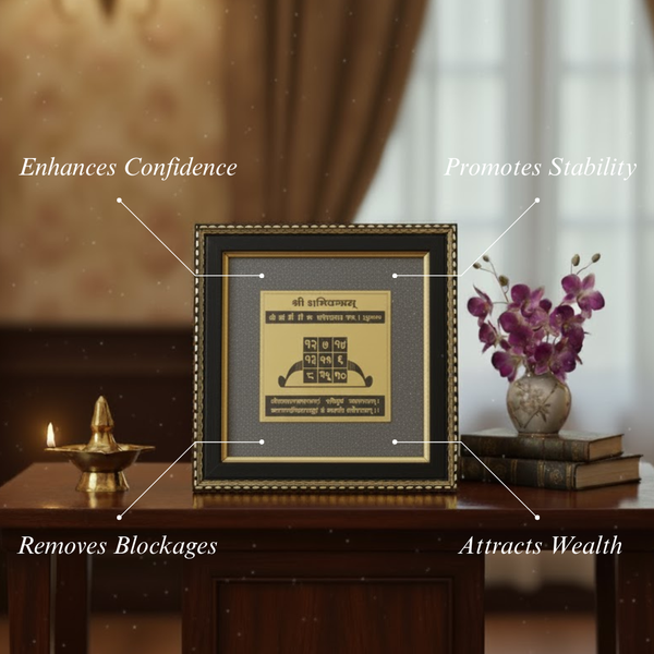 Shani Yantra on Natural pyrite Frame