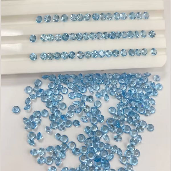 Natural Swiss Blue Topaz round shape loose gemstone – Tushar Gems