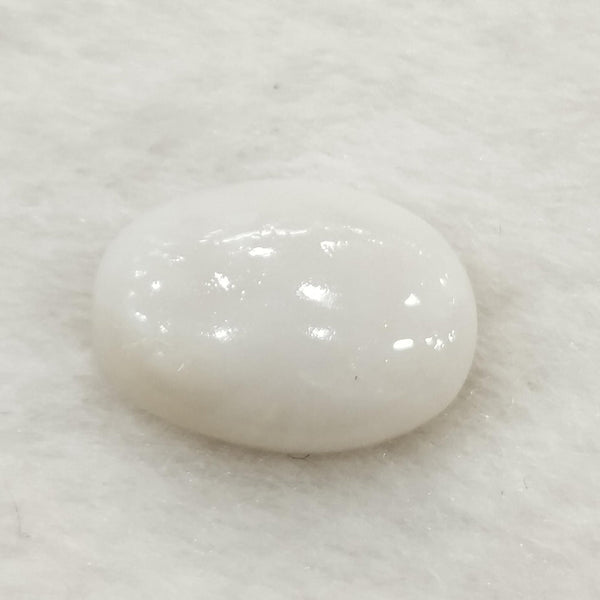 Natural White Opal 6.31 ratti cushion cabochon loose gemstone, certified SRGTL31883