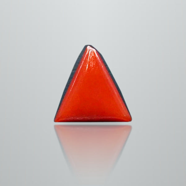 Natural Italian Red Coral (Moonga) triangular cabochon, report no. 12939D53316