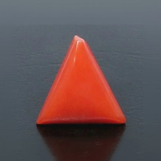 Natural Red Italian Coral |6H50| Triangular Cabochon | Govt. Lab Certified | Report No. 12939D53316