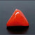 Natural Italian Red Coral (Moonga) triangular cabochon, report no. 12939D53318