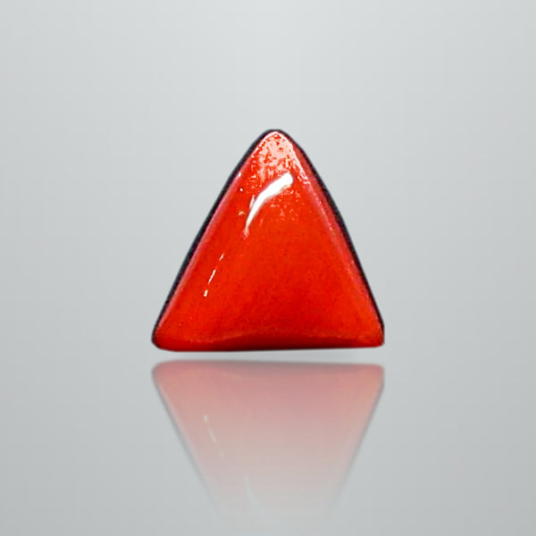 Natural Italian Red Coral (Moonga) triangular cabochon, report no. 12939D53319