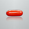 Natural Italian Red Coral (Moonga) oval cabochon, report no. 12993D53476