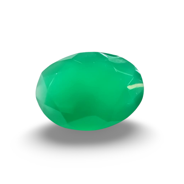 Natural Green Onyx oval mixed cut loose gemstone, SRT certified SRGTL30608