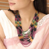 Rainbow multi-stone 15 line bead necklace, colourful gemstones – Tushar Gems