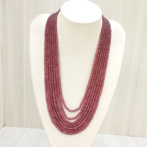 Natural Ruby Seven Line Beaded Necklace: A Symbol of Elegance and Passion image 5