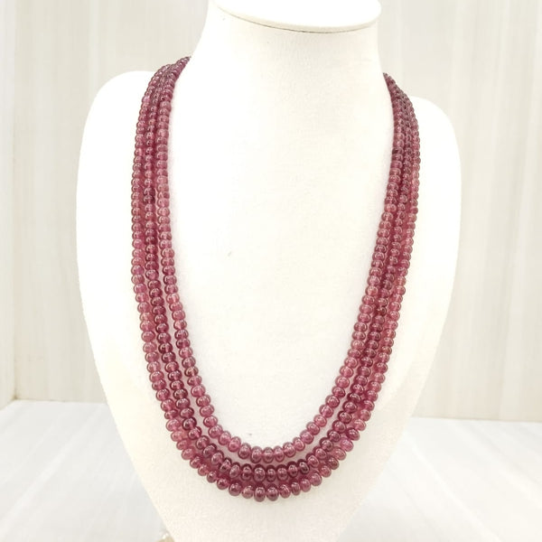 Natural Ruby Three LineBeaded Necklace: A Dazzling Display of Luxury and Passion image 8