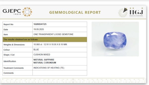 Natural Blue Sapphire | Premium Unheated | Govt. Lab Certified | 10280D41725 image 1