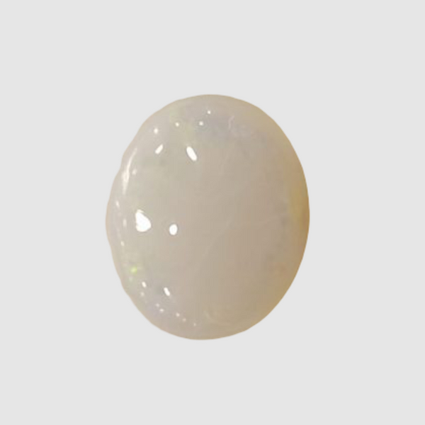 Natural White Opal 3.22 Ratti| Oval Cabochone | Certified No. IGCDKBAJ42888 image 1