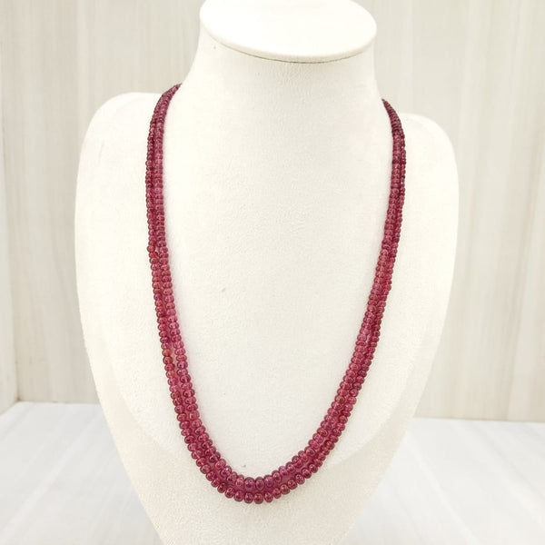 Natural Ruby Two line Beaded Necklace: A Dazzling Display of Luxury and Passion image 0
