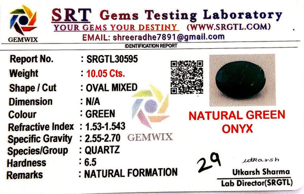 Natural Green Onex | Oval Mixed | SRT Certified No : SRGTL30595 image 2