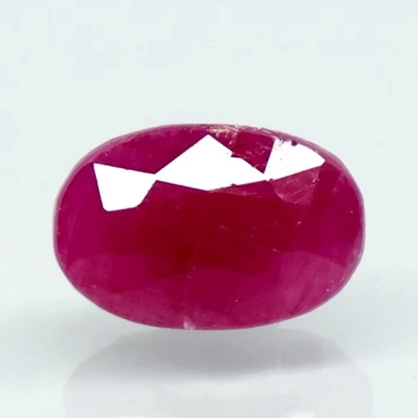 Natural unheated purplish red Ruby (Manik) oval mixed cut loose gemstone, report no. 9581D38692