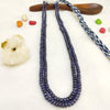 Natural blue sapphire two line bead necklace – Tushar Gems