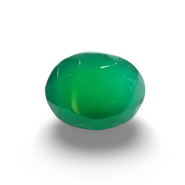 Natural Green Onyx oval mixed cut loose gemstone, SRT certified SRGTL30588